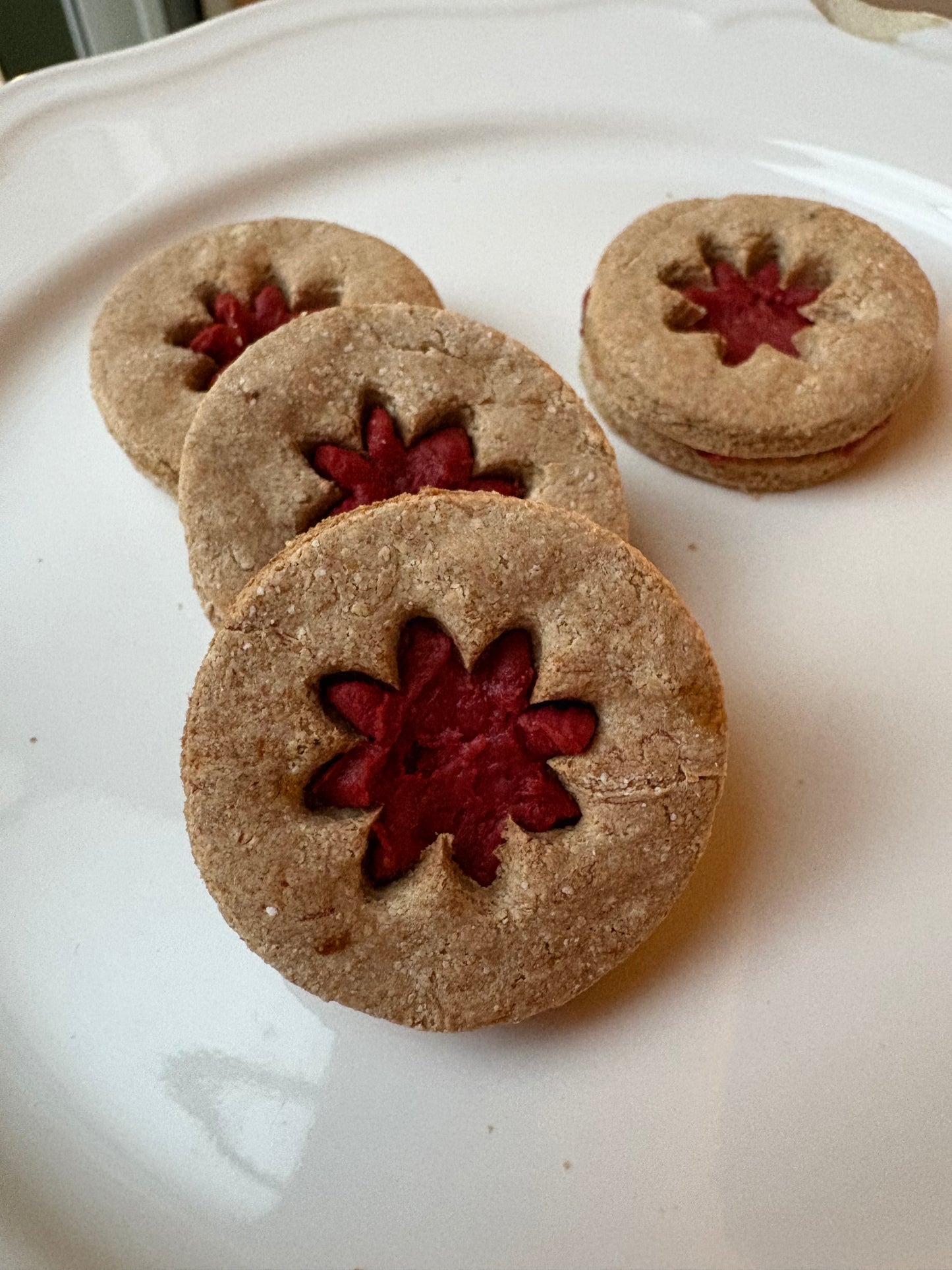 Peanut Butter flower filled with strawberry