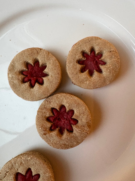 Peanut Butter flower filled with strawberry